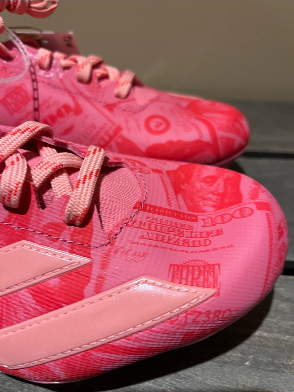 ADIZERO ELECTRIC II CURRENCY FOOTBALL CLEATS |NWOB| Sz M9:W10 | Pink Fusion - Picture 5 of 16